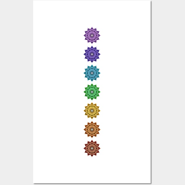 Rainbow of chakra mandalas (7 colors) Wall Art by AudreyJanvier